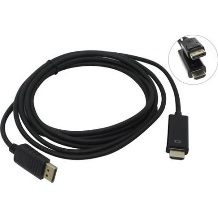 Кабель DisplayPort HDMI 3м Exegate EX-CC-DP-HDMI-3.0 круглый черный EX284917RUS кабель displayport 3м exegate ex cc dp 3 0 круглый черный ex284913rus