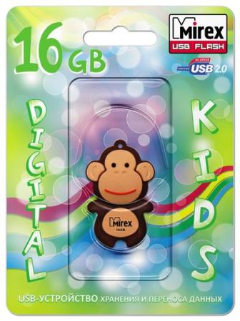 Флеш накопитель 16GB Mirex Monkey, USB 2.0, Коричневый джинсы blue monkey blue monkey mp002xw0f8yt