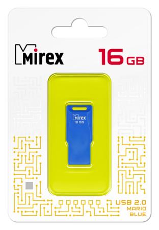 Флеш накопитель 16GB Mirex Mario, USB 2.0, Голубой флеш накопитель 32gb mirex mario usb 2 0 зеленый