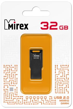 Флеш накопитель 32GB Mirex Mario, USB 2.0, Черный флеш накопитель 32gb mirex mario usb 2 0 зеленый