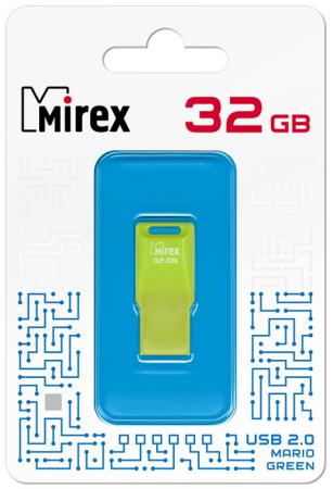 Флеш накопитель 32GB Mirex Mario, USB 2.0, Зеленый флеш накопитель 32gb mirex mario usb 2 0 зеленый