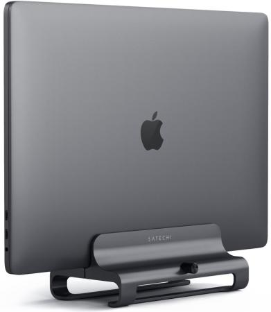 Настольная подставка Satechi Universal Vertical Aluminum Laptop Stand для ноутбуков толщиной от 1,27 см до 3,17 см. Материал алюминий. Цвет черный оникс.