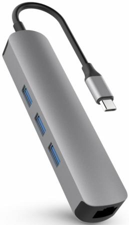 USB-хаб Hyper HyperDrive 6 in 1 USB-C Hub для Macbook и других устройств с портом Type-C. Порты: 4K/30Hz HDMI, USB-C PD, 3 x USB-A, Gigabit Ethernet. Цвет серый космос.