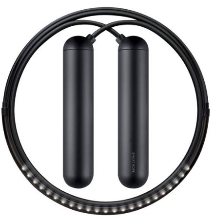 Умная скакалка Smart Rope, подключается к смартфону при помощи Bluetooth. Размер M, 258 см. (на рост 165 - 175 см). Цвет черный.