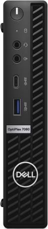 ПК Dell Optiplex 7080 Micro i7 10700T (2)/8Gb/SSD256Gb/RX 640 4Gb/Windows 10 Professional/GbitEth/WiFi/BT/180W/клавиатура/мышь/черный