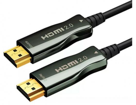 Фото - Кабель HDMI [AOC-HM-HM-20M] Wize, оптический, 20 м, 4K/60HZ, v.2.0, ARC, 19M/19M, черный, коробка аксессуар wize hdmi 19m 19m v 2 0 10m dark grey cp hm hm 10m