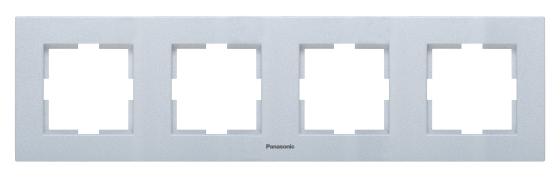 Рамка Panasonic Karre Plus WKTF08042SL-RU 4x горизонтальный монтаж пластик серебро (упак.:1шт)