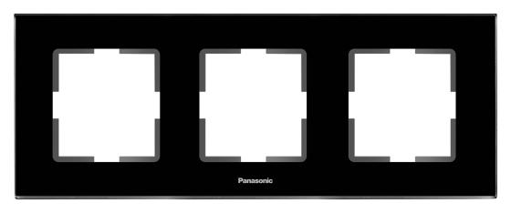 Рамка Panasonic Karre Plus WKTF08033GG-RU 3x горизонтальный монтаж стекло черный (упак.:1шт)