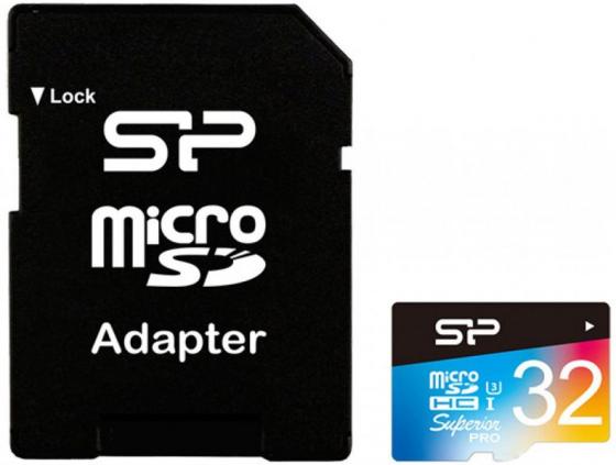 Флеш карта microSD 32GB Silicon Power Superior Pro microSDHC Class 10 UHS-I U3 Colorful (SD адаптер) флеш карта microsd 64gb silicon power superior pro a2 microsdxc class 10 uhs ii u3 v90 290 160 mb s sd адаптер