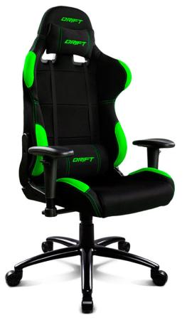 Кресло для геймеров Drift DR100 Fabric чёрный зеленый DR100BG