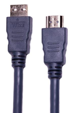 Кабель HDMI 5м Wize CP-HM-HM-5M круглый темно-серый