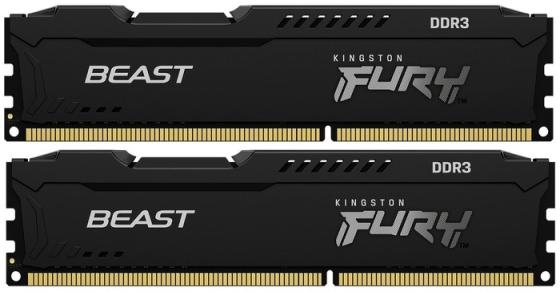 Оперативная память для компьютера 8Gb (2x4Gb) PC3-12800 1600MHz DDR3 DIMM CL10 Kingston FURY Beast Black KF316C10BBK2/8