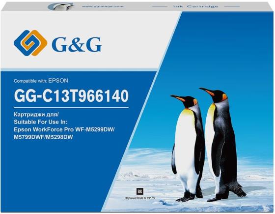 Картридж струйный G&G GG-C13T966140 черный (795мл) для Epson WorkForce Pro WF-M5299DW/M5799DWF/M5298DW