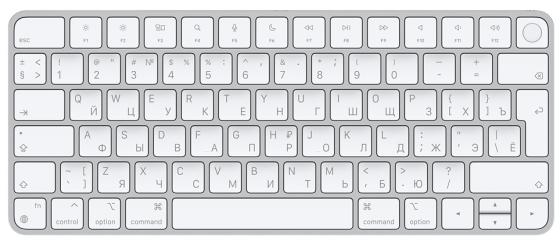 Клавиатура беспроводная Apple Magic Keyboard с Touch ID Bluetooth серебристый MK293RS/A