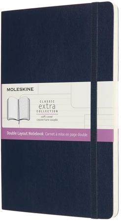 Блокнот Moleskine CLASSIC SOFT DOUBLE NB313SB20 Large 130х210мм 192стр. линейка/нелинованный мягкая обложка синий
