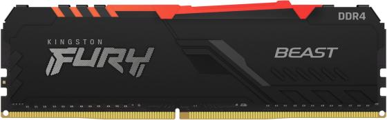 Оперативная память для компьютера 16Gb (1x16Gb) PC4-28800 3600MHz DDR4 DIMM CL18 Kingston FURY Beast Black RGB KF436C18BBA/16