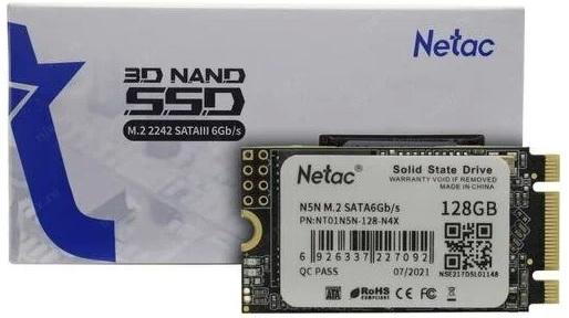 Твердотельный накопитель SSD M.2 128 Gb Netac NT01N5N-128-N4X Read 510Mb/s Write 440Mb/s 3D V-NAND