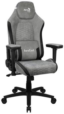 Кресло для геймеров Aerocool CROWN AeroSuede Stone Grey серый