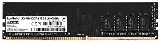 Оперативная память для компьютера 16Gb (1x16Gb) PC4-19200 2400MHz DDR4 DIMM CL17 Exegate Value Special EX287011RUS