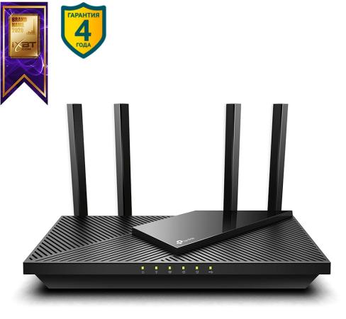 Wi-Fi роутер TP-LINK Archer AX55 802.11abgnacax 2976Mbps 2.4 ГГц 5 ГГц 4xLAN USB3.0 черный