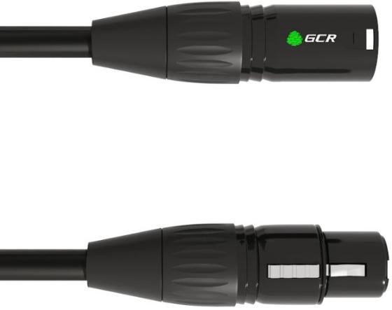 GCR Кабель 3.0m микрофонный XLR M / XLR F , черный, AL case черный, GCR-53372