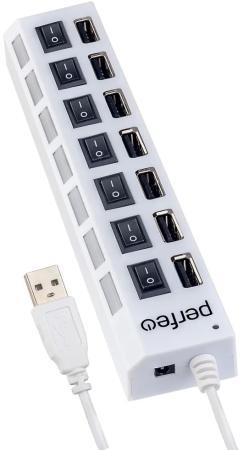 Концентратор USB 2.0 Perfeo PF_C3224 7 x USB 2.0 белый