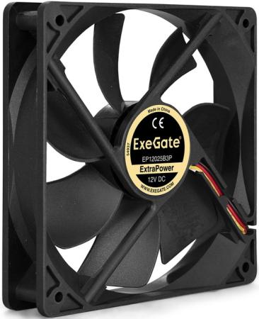Exegate EX283386RUS Вентилятор ExeGate ExtraPower EP12025B3P, 120x120x25 мм, двойной шарикоподшипник, 3pin, 1600RPM, 25dBA