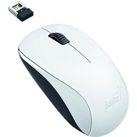 Мышь беспроводная Genius NX-7000, оптическая, разрешение 800, 1200, 1600 DPI, микроприемник USB, 3 кнопки, для правой/левой руки. Сенсор Blue Eye. Частота 2.4 GHz. Цвет: белый