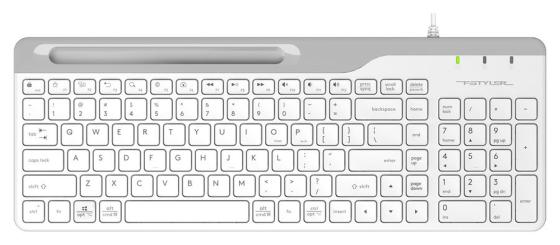 Клавиатура проводная A4TECH Fstyler FK25 USB белый серый