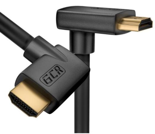 GCR Кабель 1.0m HDMI 2.0, M правый угол /M верхний угол, черный, HDR 4:2:2, Ultra HD, 4K 60 fps 60Hz/5K*30Hz, 3D, AUDIO, 18.0 Гбит/с, 28/28 AWG, GCR-52315