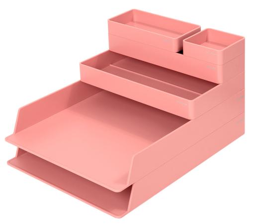 Органайзер настольный Deli ENS001pink Nusign розовый пластик