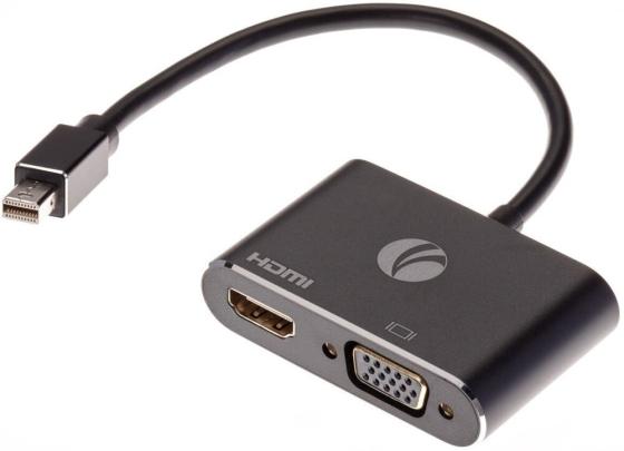Кабель-переходник miniDisplayPort(M) ---> HDMI(F)+VGA(F)4K@30Hz VCOM Allum shell<CG646M-0.15>