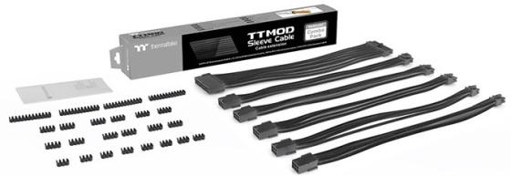 TTMod Sleeve Cable All Black AC-052-CN1NAN-A3 TtMod Sleeved Cable/ Black/ 300mm/ combo pack {10}