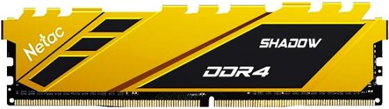 Модуль памяти DDR 4 DIMM 8Gb PC28800, 3600Mhz, Netac Shadow NTSDD4P36SP-08Y  C18 Yellow, с радиатором