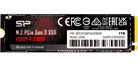 Накопитель SSD Silicon Power PCI-E x4 1Tb SP01KGBP34UD8005 M-Series UD80 M.2 2280