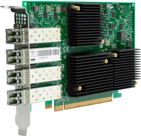 Emulex LPe31004-M6 Gen 6 (16GFC), 4-port, 16Gb/s, PCIe Gen3 x8, LC MMF 100m, трансивер установлен, Upgradable to 32GFC  (011377) {5}