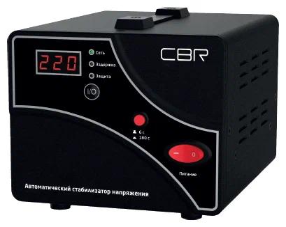 CBR Стабилизатор напряжения CVR 0207, 2000 ВА/1200 Вт, диапазон вход. напряж. 140–260 В, точность стабилизации 8%, LED-индикация, вольтметр, 2 евророзетки, корпус металл
