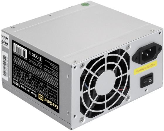 Блок питания 550W ExeGate AB550 (ATX, PC, 8cm fan, 24pin, (4+4)pin, PCIe, 3xSATA, 2xIDE, кабель 220V в комплекте)