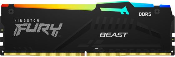 Оперативная память для компьютера 16Gb (1x16Gb) PC5-38400 4800MHz DDR5 DIMM CL38 Kingston Fury Beast RGB KF548C38BBA-16