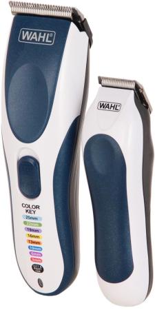 Машинка для стрижки Wahl Wahl Color Pro cordless combo белый/синий (насадок в компл:10шт)