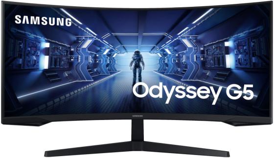 Монитор 34" Samsung Odyssey G5 черный VA 3440x1440 250 cd/m^2 1 ms HDMI DisplayPort LC34G55TWWIXCI
