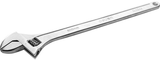 Разводной ключ Deli DL024A 24&quot; Длина: 600 мм. Регулируемый размер зажима: 0-62 мм. Кованая специальная инструментальная сталь. Хромированная отделка.