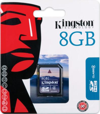 Карта памяти SDHC 8GB Class 4 Kingston SD4/8GB