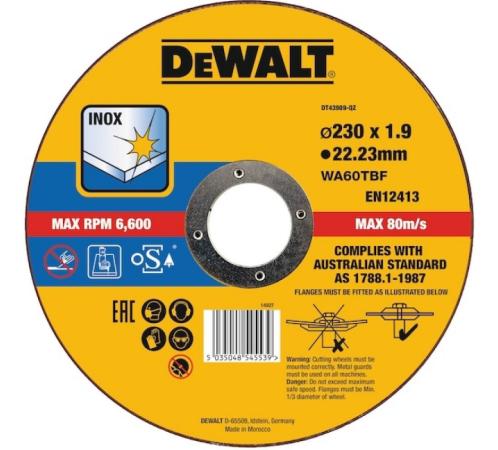 Отрезной диск DeWalt DT43909-QZ 230 ммx1.9 ммx22.2 мм