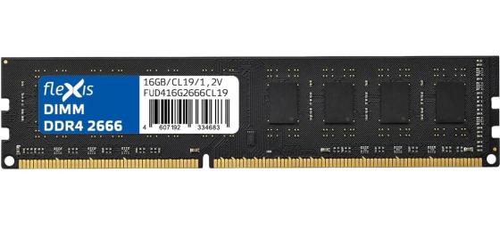 Оперативная память для компьютера 16Gb (1x16Gb) PC4-21300 2666MHz DDR4 DIMM CL19 Flexis FUD416G2666CL19 FUD416G2666CL19