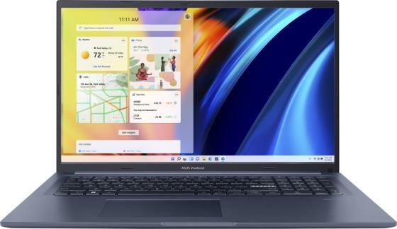 Ноутбук ASUS VivoBook 17 M1702QA-AU081 17.3" 1920x1080 AMD Ryzen 5-5600H SSD 512 Gb 16Gb Bluetooth 5.0 WiFi (802.11 b/g/n/ac/ax) AMD Radeon Graphics синий DOS 90NB0YA2-M003N0