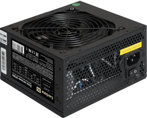 Блок питания 800W ExeGate XP800 (ATX, PC, 12cm fan, 24pin, 2x(4+4)pin, 2xPCI-E, 5xSATA, 3xIDE, black, кабель 220V в комплекте)