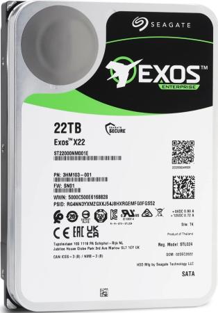 Жесткий диск 3.5" 22 Tb 7200 rpm 512 Mb cache Seagate Exos X22 SATA III 6 Gb/s ST22000NM001E
