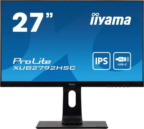 Монитор 27" iiYama ProLite XUB2792HSC-B1 черный IPS 1920x1080 250 cd/m^2 4 ms HDMI Аудио USB USB Type-C DisplayPort XUB2792HSC-B1