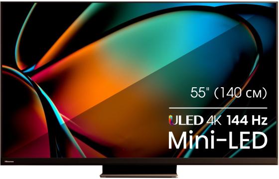 Телевизор Mini LED 55" Hisense 55U8KQ серый 3840x2160 120 Гц Smart TV Wi-Fi Bluetooth 2 х USB RJ-45 Bluetooth 4 х HDMI